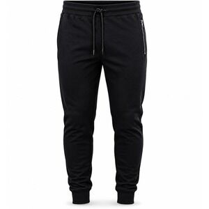 Blue Ice Mens Black Tapered Jogger Sweatpants Side Zip Pockets JMFP-620BK S NWT